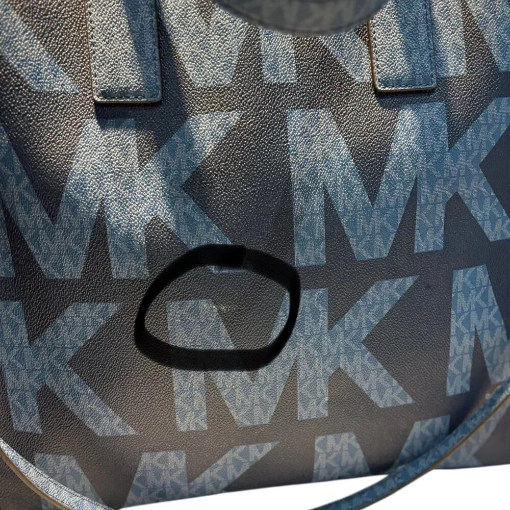 Michael Kors Kenly Large Logo Print Tote Blue (Chambray)
